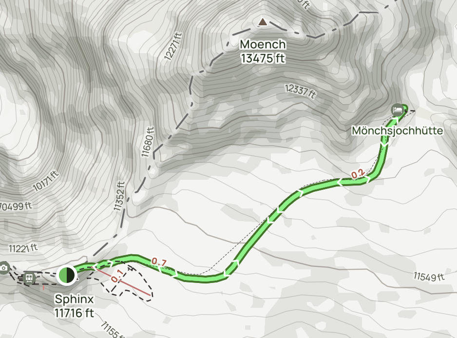 Alltrails screenshot of hike map